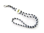 Round woven lanyard without imprint with white round regulator and sticker - 50 cm lenght 